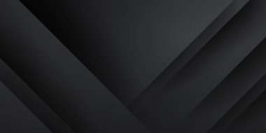 Soyut siyah örtüşme arkaplanı. Veri teknisyeni geometrik vektör çizimi kavramı. 3D dikdörtgen desenli siyah teknoloji arka planı. Modern arkaplan tasarımı