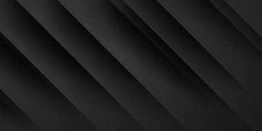 Soyut siyah örtüşme arkaplanı. Veri teknisyeni geometrik vektör çizimi kavramı. 3D dikdörtgen desenli siyah teknoloji arka planı. Modern arkaplan tasarımı