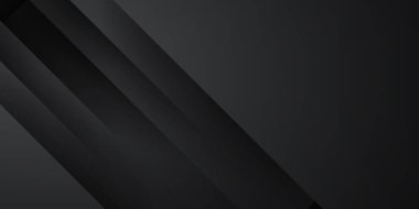 Soyut siyah örtüşme arkaplanı. Veri teknisyeni geometrik vektör çizimi kavramı. 3D dikdörtgen desenli siyah teknoloji arka planı. Modern arkaplan tasarımı