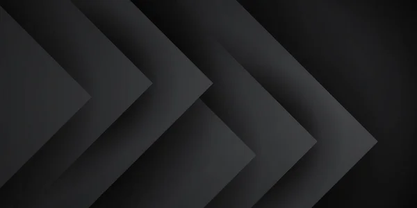 抽象的黑色重叠背景 概念数据技术几何矢量图解 黑色技术背景与3D矩形纹理 现代背景设计 — 图库矢量图片