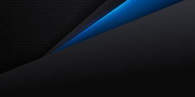 Sunum arkaplan tasarımı için soyut grafik elementlere sahip koyu mavi arkaplan