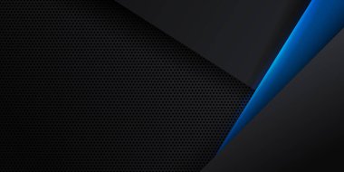 Sunum arkaplan tasarımı için soyut grafik elementlere sahip koyu mavi arkaplan