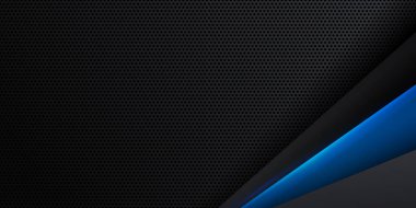 Sunum arkaplan tasarımı için soyut grafik elementlere sahip koyu mavi arkaplan