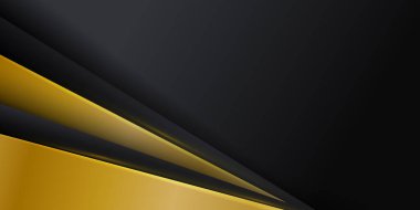 Modern iş konsepti sunumu için Geometrik siyah altın dokusu arka planı