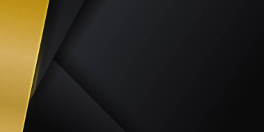 Sunum tasarımı için modern altın rengi siyah soyut dalga eğimli arkaplan