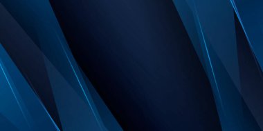 Sunum arkaplan tasarımı için soyut grafik elementlere sahip koyu mavi arkaplan