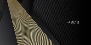 Altın rengi, siyah, soyut sunum arkaplanı. Vektör illüstrasyonu