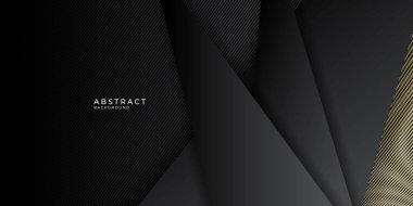 Altın rengi, siyah, soyut sunum arkaplanı. Vektör illüstrasyonu