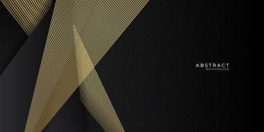 Altın rengi, siyah, soyut sunum arkaplanı. Vektör illüstrasyonu