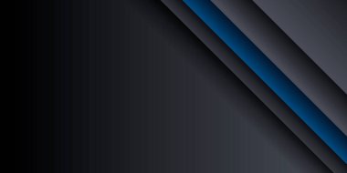 Sunum tasarımı için üst üste binen dikdörtgen desenli modern 3d mavi ve siyah soyut arkaplan. İş için vektör illüstrasyon kıyafeti, teknoloji tasarımı, şirket ve çok daha fazlası