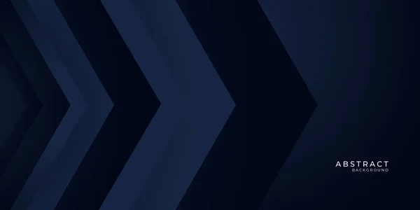 Dark Modern Navy Blue Abstract Banner Background Arrow Pattern — Stock Vector