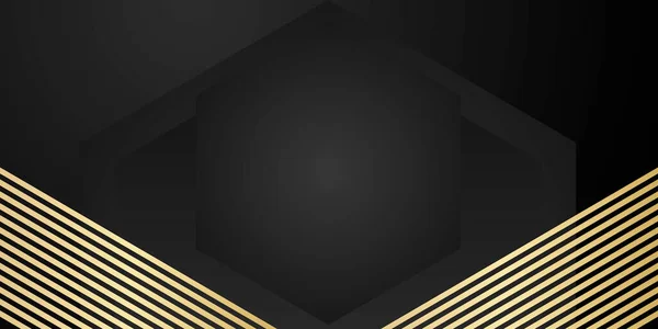 Чорно Золотий Абстрактний Фон Сучасний Абстрактний Чорний Фон Композицією Золотої — стоковий вектор