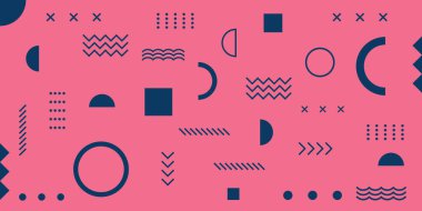 Memphis tarzı hipsterler için illüstrasyon. Bir dizi geometrik şekil. Memphis tasarım retro elementleri. Toplama modası yarım ton geometrik şekiller. Retro funky grafik, 90 'lar trendler vintage element dizayn eder