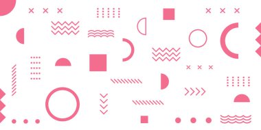 Memphis tarzı hipsterler için illüstrasyon. Bir dizi geometrik şekil. Memphis tasarım retro elementleri. Toplama modası yarım ton geometrik şekiller. Retro funky grafik, 90 'lar trendler vintage element dizayn eder