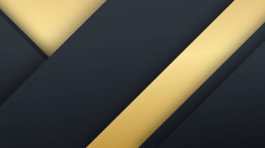 Soyut Arkaplan ve Sunum Tasarımı İçin Modern Altın Siyah. Şirket, sigara, iş, ödül, kazanma, yıldönümü ve kutlama için takım elbise