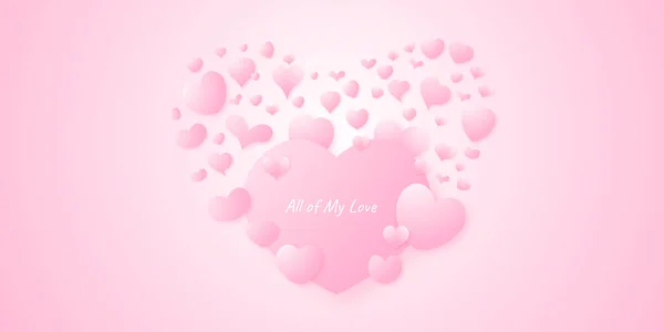 Valentijnsdag Achtergrond Hart Confetti Van Valentines Bloemblaadjes Vallen Transparante Achtergrond — Stockvector