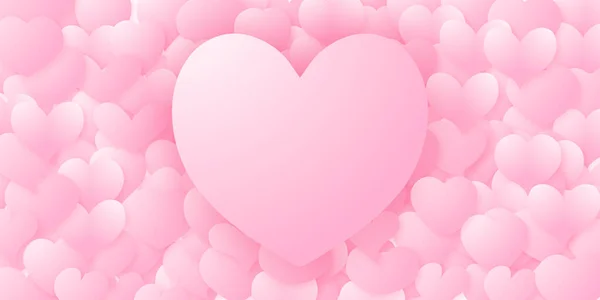 Diseño Banner Corazón Festivo Decoración Del Día San Valentín — Vector de stock