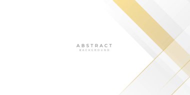 Soyut altın ve beyaz arka plan. Bronz çizgileri olan gri gümüş soyut lüks arka plan. Soyut altın ve gri dikdörtgenlere sahip teknolojik geometrik arka plan. Vektör paneli tasarımı