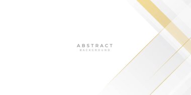 Soyut altın ve beyaz arka plan. Bronz çizgileri olan gri gümüş soyut lüks arka plan. Soyut altın ve gri dikdörtgenlere sahip teknolojik geometrik arka plan. Vektör paneli tasarımı