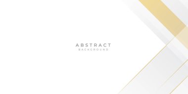 Soyut altın ve beyaz arka plan. Bronz çizgileri olan gri gümüş soyut lüks arka plan. Soyut altın ve gri dikdörtgenlere sahip teknolojik geometrik arka plan. Vektör paneli tasarımı