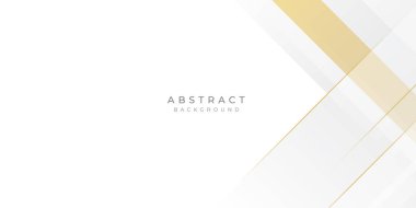 Soyut altın ve beyaz arka plan. Bronz çizgileri olan gri gümüş soyut lüks arka plan. Soyut altın ve gri dikdörtgenlere sahip teknolojik geometrik arka plan. Vektör paneli tasarımı