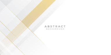 Soyut altın ve beyaz arka plan. Bronz çizgileri olan gri gümüş soyut lüks arka plan. Soyut altın ve gri dikdörtgenlere sahip teknolojik geometrik arka plan. Vektör paneli tasarımı