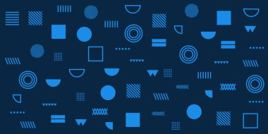 Memphis Basit Mavi Soyut Çember Çizgisi Dikdörtgen Kutusu Oku Dağ Geçidi Turtası Mısır Temel Şekil Arkaplan Gömleği