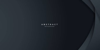 Siyah nötr karbon soyut dalga arka planı sunum tasarımı için modern. İş, şirket, kurum, parti, festival, seminer ve görüşmeler için vektör illüstrasyon