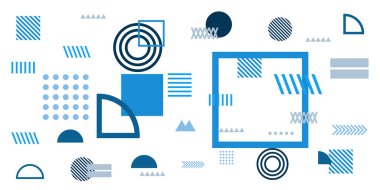 Memphis Basit Mavi Soyut Çember Çizgisi Dikdörtgen Kutusu Oku Dağ Geçidi Turtası Mısır Temel Şekil Arkaplan Gömleği