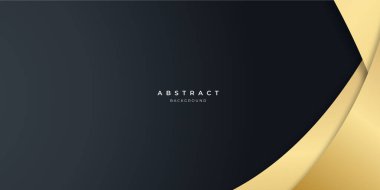 Sunum tasarımı için siyah altın eğrisi soyut arkaplan