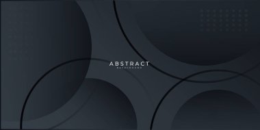 Modern siyah soyut sunum arkaplanı. Sunum, afiş, kapak, web, kart, poster, duvar kağıdı, doku, slayt, dergi için vektör illüstrasyon teknolojisi tasarımı