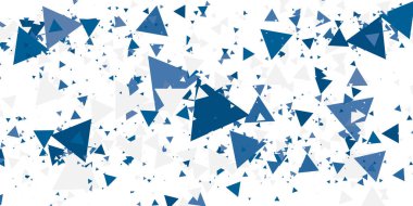 Sunum tasarımı için mavi gri geometrik üçgen soyut arkaplan. Üçgen konfeti dekorasyonlu vektör illüstrasyonu ve grafik tasarımı