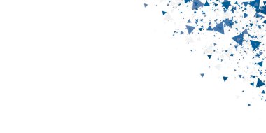 Sunum tasarımı için mavi gri geometrik üçgen soyut arkaplan. Üçgen konfeti dekorasyonlu vektör illüstrasyonu ve grafik tasarımı