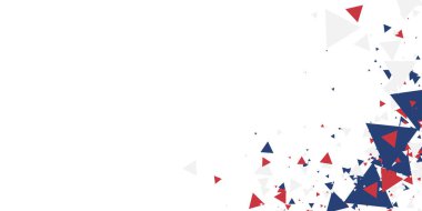 Soyut arka plan mavi beyaz ve üçgen süslemeli. Sunum tasarımı için modern kurumsal konsept teknolojisi arka planı