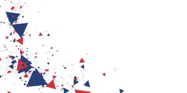 Soyut arka plan mavi beyaz ve üçgen süslemeli. Sunum tasarımı için modern kurumsal konsept teknolojisi arka planı