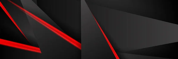 Modernes Tech Design Aus Schwarz Rot Abstrakten Metallischen Carbon Glänzende — Stockvektor