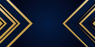 Soyut altın ve mavi arka plan. Altın çizgileri olan gri gümüş soyut lüks arka plan. Soyut altın ve deniz dikdörtgenlerine sahip teknolojik geometrik arka plan. Vektör paneli tasarımı