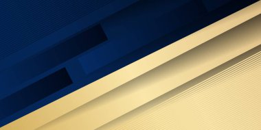 Soyut geometrik şekil mavi altın arkaplan ışık ve gölge 3d katmanlı sunum tasarımı için