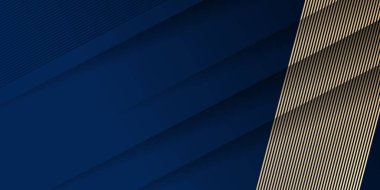 Soyut geometrik şekil mavi altın arkaplan ışık ve gölge 3d katmanlı sunum tasarımı için