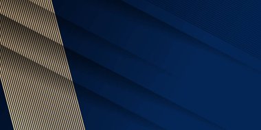 Soyut geometrik şekil mavi altın arkaplan ışık ve gölge 3d katmanlı sunum tasarımı için