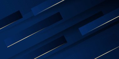 Soyut geometrik şekil mavi altın arkaplan ışık ve gölge 3d katmanlı sunum tasarımı için