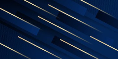 Soyut geometrik şekil mavi altın arkaplan ışık ve gölge 3d katmanlı sunum tasarımı için