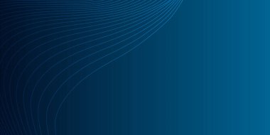 Koyu mavi arkaplanda mavi bir neon dalgası. Işık efektli ve yıldız tozu izli parıldayan dalgalar. Ağ ve yazdırma için mavi dalgalı tasarım