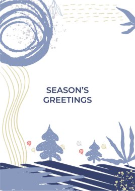 Yeni yıl tebrik kartları süsleyin. Moda yaratıcı Kış Tatili sanat şablonları