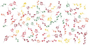 Çiçek desenli sıcak, mutlu, renkli bir arka plan. Soyut yaratıcı evrensel sanatsal şablonlar. Poster, kart, davetiye, el ilanı, kapak, afiş, pankart, broşür ve diğer grafik tasarım için iyi