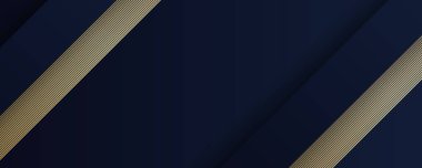 Soyut teknoloji geometrik desenli lüks, altın çizgileri olan koyu mavi. Metin ve ileti panosu tasarımı için mavi arkaplan vektörü resimleme efekti grafiği