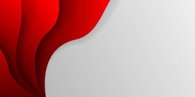 Koyu kırmızı kağıt, soyut pankart tasarımı yapıyor. Zarif dalgalı vektör arkaplanı