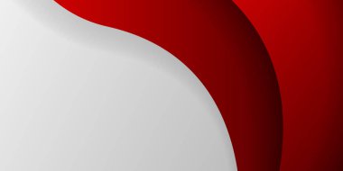 Koyu kırmızı kağıt, soyut pankart tasarımı yapıyor. Zarif dalgalı vektör arkaplanı