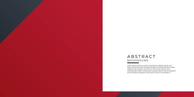 Kırmızı siyah iş sunumu tasarım şablonu. Beyaz arka planda soyut geometrik dekorasyon. Kapak, afiş, kartvizit, teknoloji toplantısı ve daha fazlası için vektör illüstrasyonu