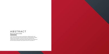 Kırmızı siyah iş sunumu tasarım şablonu. Beyaz arka planda soyut geometrik dekorasyon. Kapak, afiş, kartvizit, teknoloji toplantısı ve daha fazlası için vektör illüstrasyonu